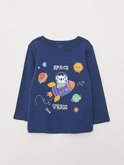 Bisiklet Yaka Uzun Kollu Bask?l? Erkek Bebek Pijama Tak?m - Waikiki фото 2