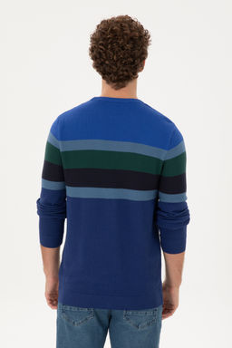 Erkek Slim Fit Bisiklet Yaka _ndigo Kazak - U.s. polo assn фото 12