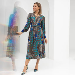 Платье Высокие требования (блю, с ремешком) - Charutti фото 6