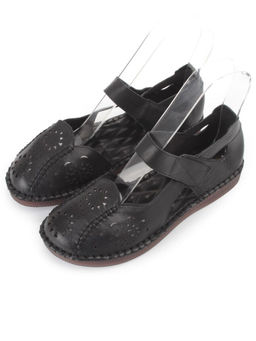 08-5008-1 BLACK Босоножки женские (натуральная кожа)