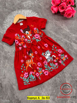 Базовое платье для девочки с принтом