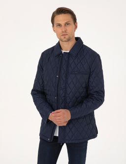 Lacivert G_mlek Yaka Mont