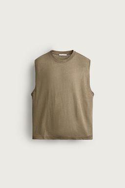 CAMISETA TANK RELAXED FIT ALGOD?N - LINO / Leopardo - Zara фото 7