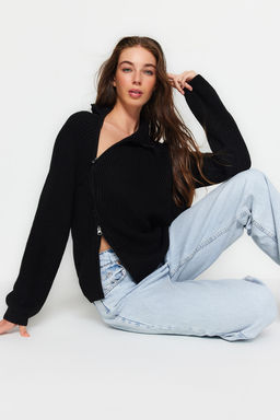 Siyah Fermuar Detayl? Triko Kazak TWOAW24KZ00145