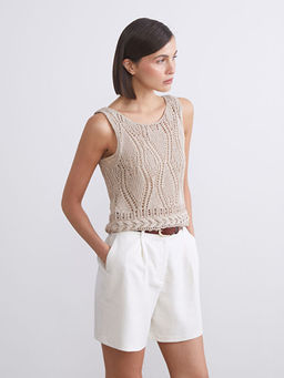 Bisiklet Yaka Ajurlu Kad?n Triko Atlet