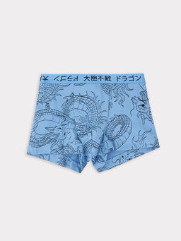 Цена за 2 штуки! Трусы для мальчиков боксеры голубые с принтом драконы