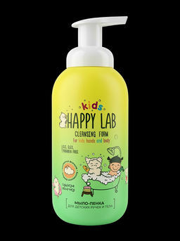 Happy Lab Kids Детское мыло-пенка для рук и тела, сладкое яблочко, 500 мл