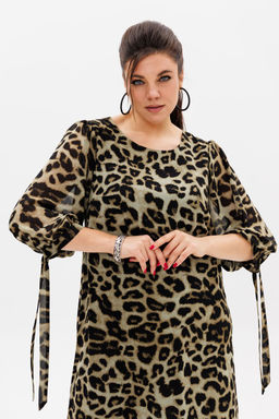 Платье ANELLI 1463 кедровый леопард  фото 5