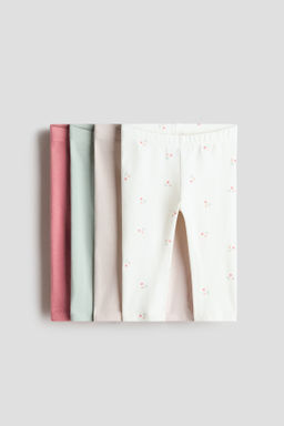 Pack de 4 leggings en punto de algod?n