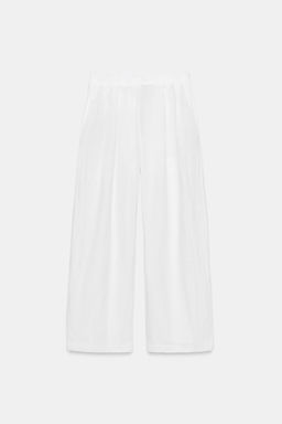 PANTAL?N PLIEGUES LINO ZW COLLECTION / Blanco - Zara фото 4