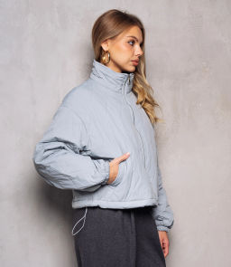 Куртка #КТ730, серо-голубой