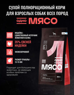 Сухой корм для взрослых собак всех пород с индейкой 98134/89369