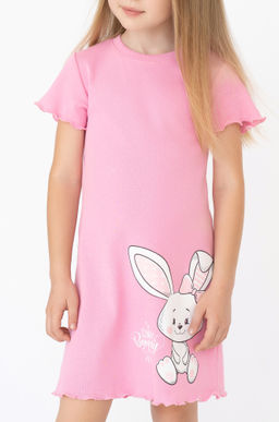 Сорочка для девочки розовая зайчонок