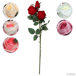 Цветок искусственный Роза букет 62 см 3 головы / HJY-3 /уп 2/400/ - Галеонтрейд фото 9