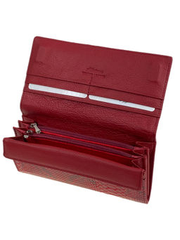 Женский кошелёк из натуральной кожи, цвет бордово-красный - Greta фото 2