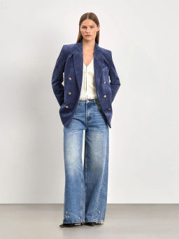 Двубортный жакет из вельвета, ML722/map - Emka фото 2