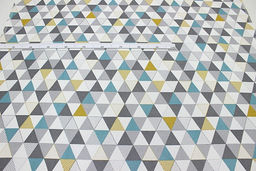 Рогожка Треугольный пэчворк цв.серый/бирюзовый, ш.1.5м, хлопок-100%,160гр/м.кв - Купава фото 3