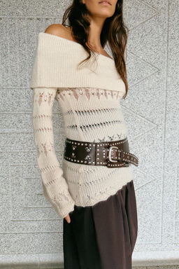 OPENWORK OFF-THE-SHOULDER JUMPER - Zara фото 3