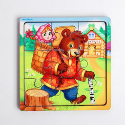 Пазл Маша и медведь, 9 деталей