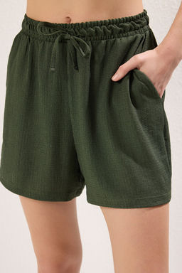 Haki Ask?l? Crop Ust Relaxed Volanl? Alt Orme Alt-Ust Tak?m TWOSS25AU00046 - Trendyolmilla фото 4