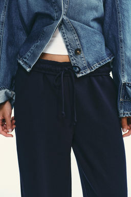 BASIC STRAIGHT PLUSH TROUSERS WITH ADJUSTABLE HEM - Zara фото 3