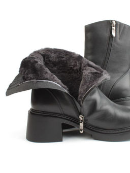 04-M3-L806 BLACK Ботинки зимние женские (натуральная кожа, натуральный мех) - Фабричный китай фото 4