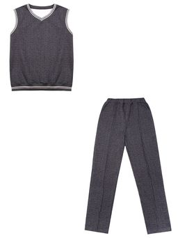 Комплект Апрель жилет и брюки футер серый  фото 3