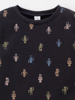 К 1561/угольный серый,цветные роботы пижама дет