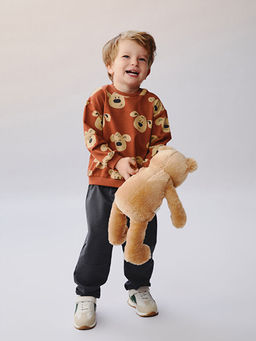Bisiklet Yaka Erkek Bebek Sweatshirt ve E?ofman Alt 2li