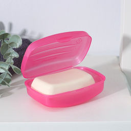 Цена за 4 шт. Мыльница с крышкой Радиан «Дорожная», пластик, 10×7×4.5 см, МИКС