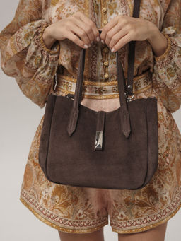 Замшевая сумка Sophie DBR 31059 коричневый шоколад  фото 9