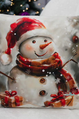 Наволочка декоративная новогодняя 2 шт 3D эффект велюр