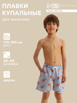 Плавки купальные для мальчика KAFTAN «Креветки», серые, рост 158-164 см