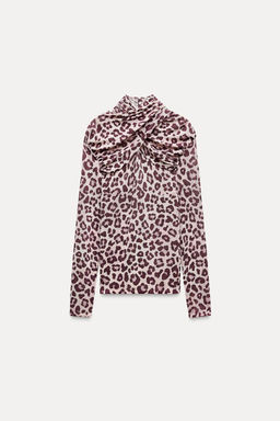 ANIMAL JACQUARD KNIT TOP - Zara фото 6