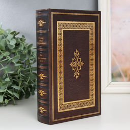 Шкатулка книга-сейф «Орнамент», дерево, искусственная кожа, 21×13×5 см