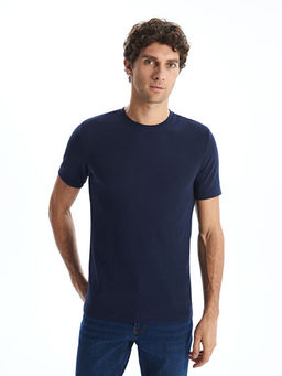 Bisiklet Yaka K?sa Kollu Erkek Dokulu Ti??rt