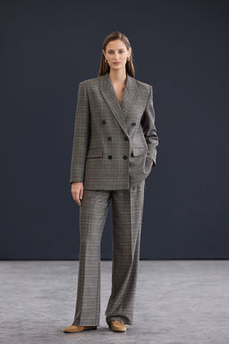 Trendyol Studio Cok Renkli Ekoseli/Kareli Rahat Kal?p Dokuma Blazer Ceket TWOAW26BC00064 - Trendyolmilla фото 3