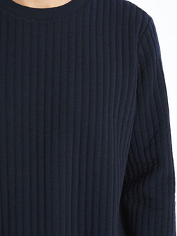 Bisiklet Yaka Uzun Kollu Erkek Sweatshirt
