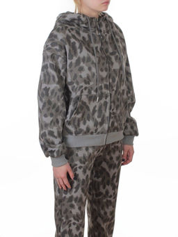 869-3 GRAY/LEOPARD Костюм спортивный зимний женский (95% хлопок, 5% полиэстер)