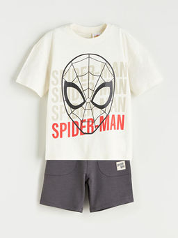 Spiderman Bask?l? Erkek ?ocuk Ti??rt ve ?ort 2li