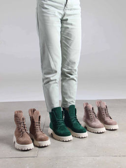 Ботинки 228.V.1541be. Капучино замша/Байка