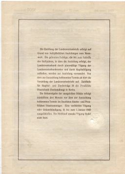 Облигация 4,5% 1000 рейхсмарок 1937 года Германия