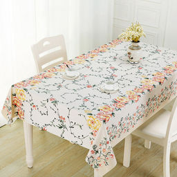 "Vanessa" "Шиповник" Скатерть ПВХ 137х137см, длина стола до 90см, на 4 персоны, матовая, лазерная печать с тиснением, тканевая основа, s0,23мм, Домашняя мода (Китай)