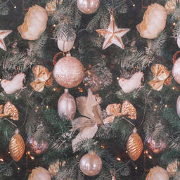 Цена за 10 шт. Бумага упаковочная крафтовая «Торжество у ёлки», 50 х 70 см