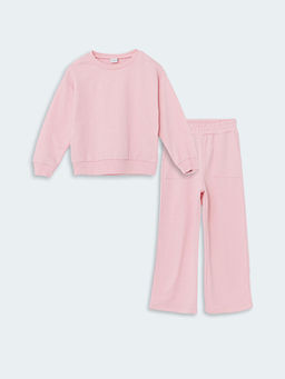 Bisiklet Yaka K?z ?ocuk Sweatshirt ve E?ofman Alt?