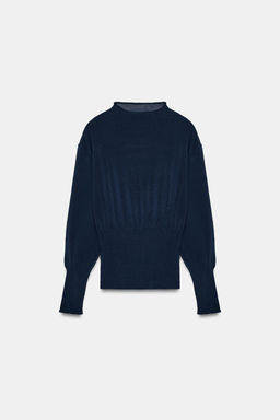 JERSEY PUNTO CINTURA ANCHA / Azul tinta - Zara фото 6