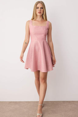 Pembe A Kesim Jakar Mini S?k Gece Mezuniyet Elbisesi TPRSS25EL00311 - Trendyolmilla фото 5