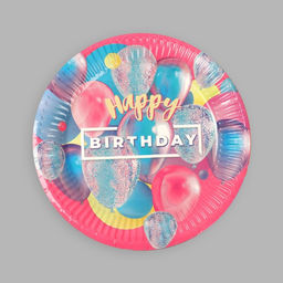 Тарелка бумажная Happy Birthday, набор 6 шт, 18 см - Страна карнавалия фото 3