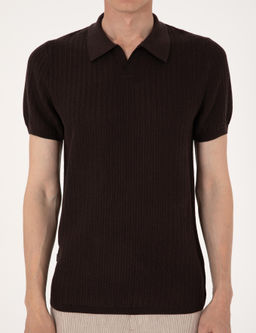 Kahverengi Slim Fit Polo Yaka Triko Ti__rt - Pierre cardin фото 6