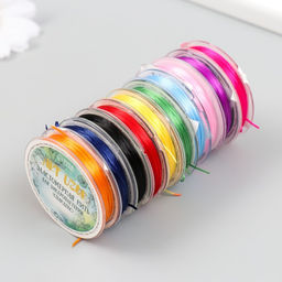 Тесьма декоративная резинка Круглая намотка 10 метров ширина 3 мм МИКС